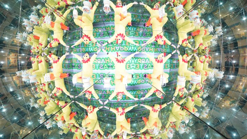 Easter Chick in the Giant Kaleidoscope at Camera Obscura