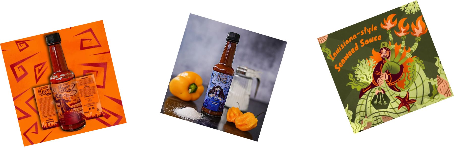 Bottles of sauce available to buy in the Gift Shop