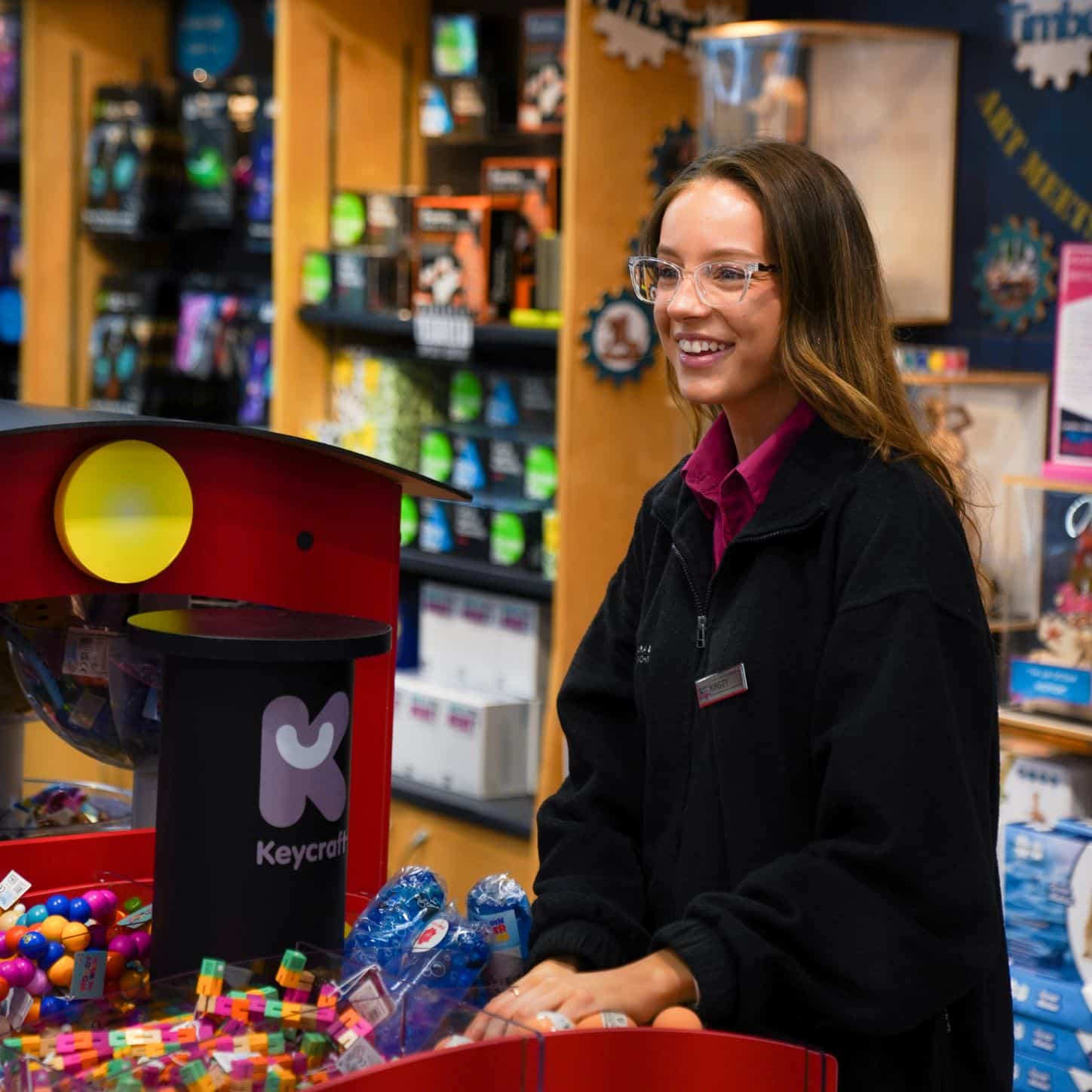 A Camera Obscura retail assistant in the gift shop