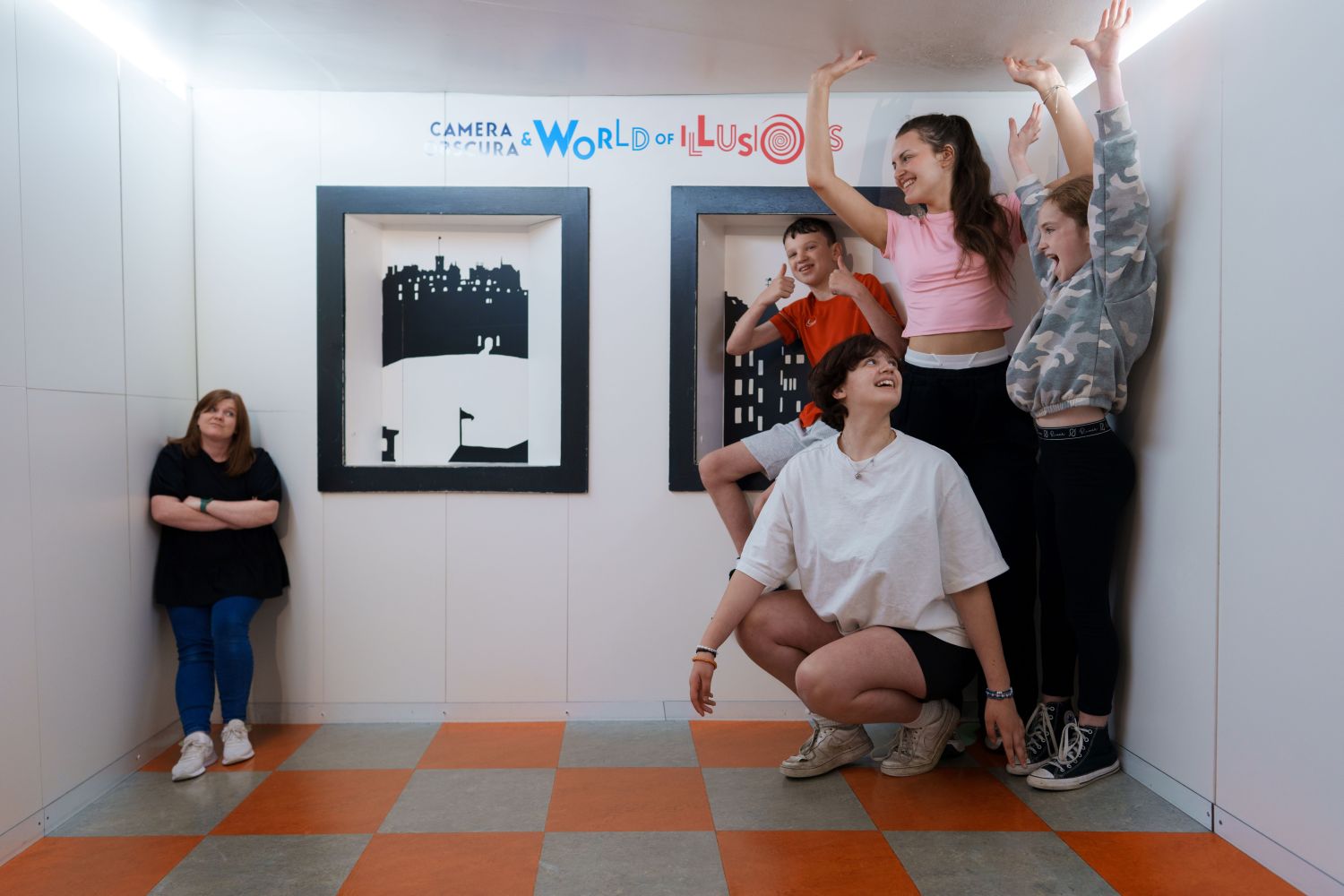 Ames Room with a family