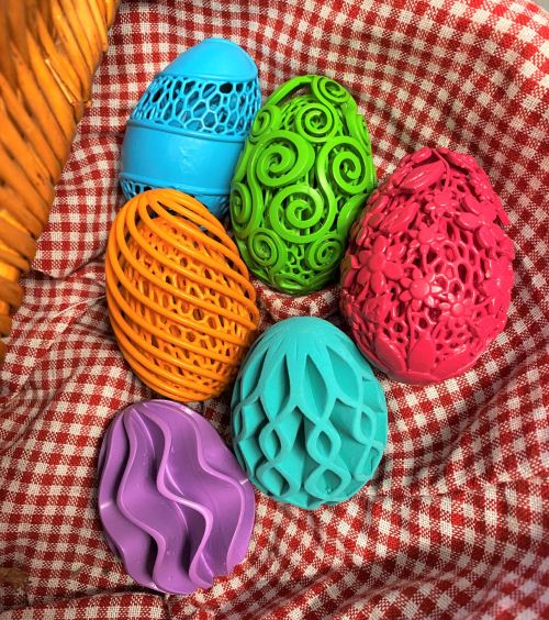 Colourful Easter Eggs in a basket 