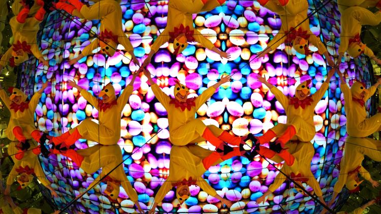 Easter Chick in the Giant Kaleidosphere at Camera Obscura