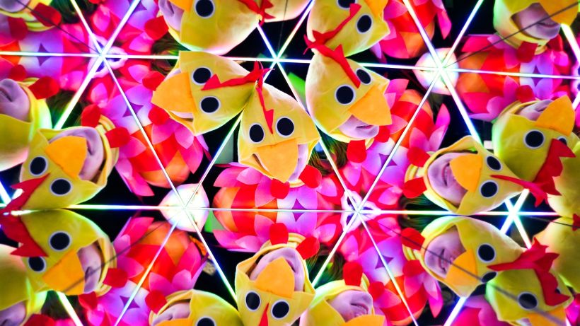 Easter Chick in the Kaleidohead exhibit at Camera Obscura Edinburgh