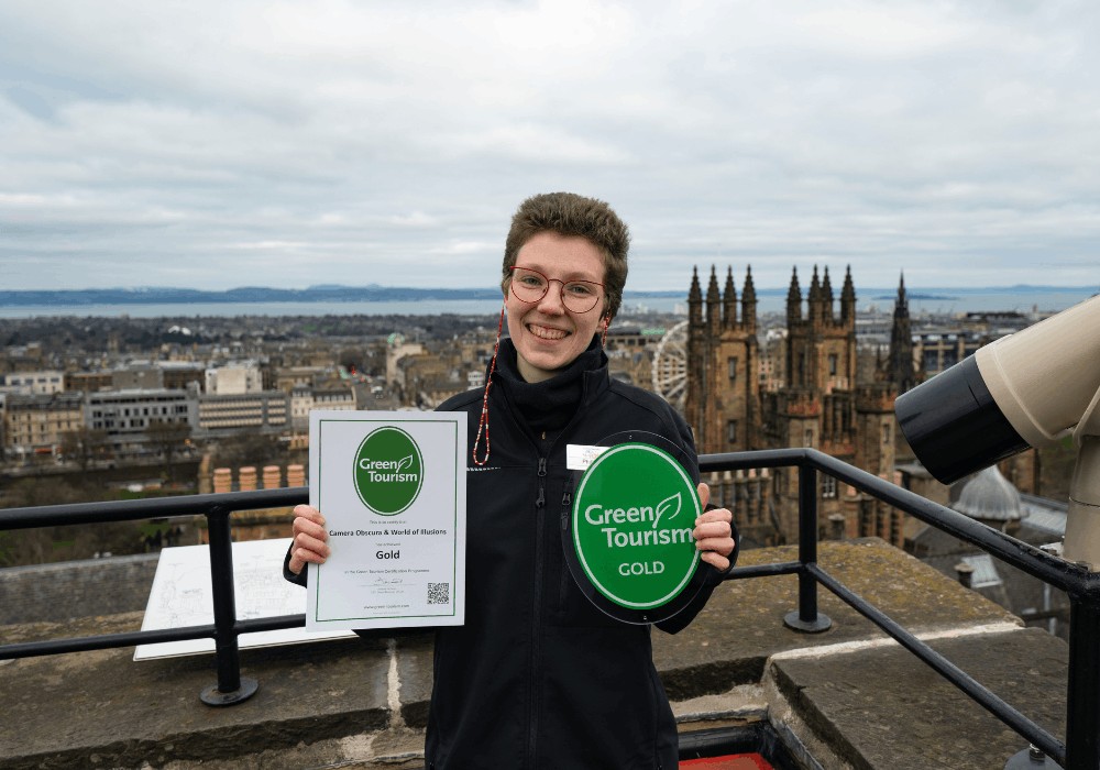 Phillipa Lumsden holds the Gold award for Green Tourism at Camera Obscura Edinburgh