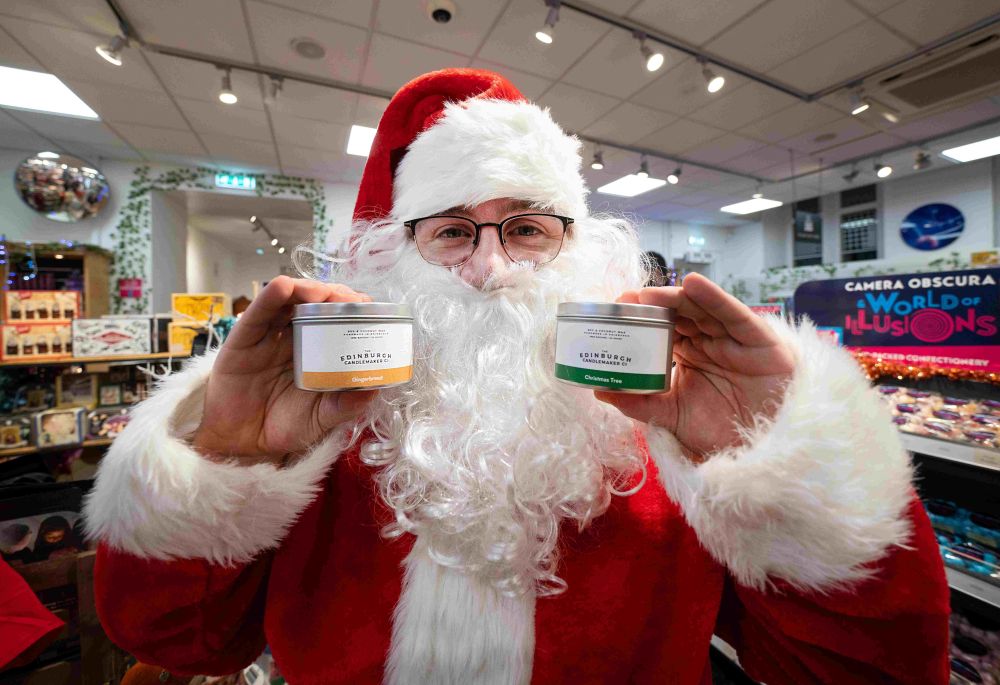santa with candles from the Gift Shop at Camera Obscura, Edinburgh