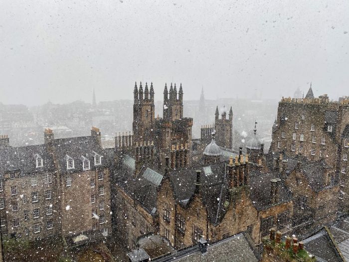 Snow in Edinburgh from the Rooftop Terrace at Camera Obscura and World of Illusions