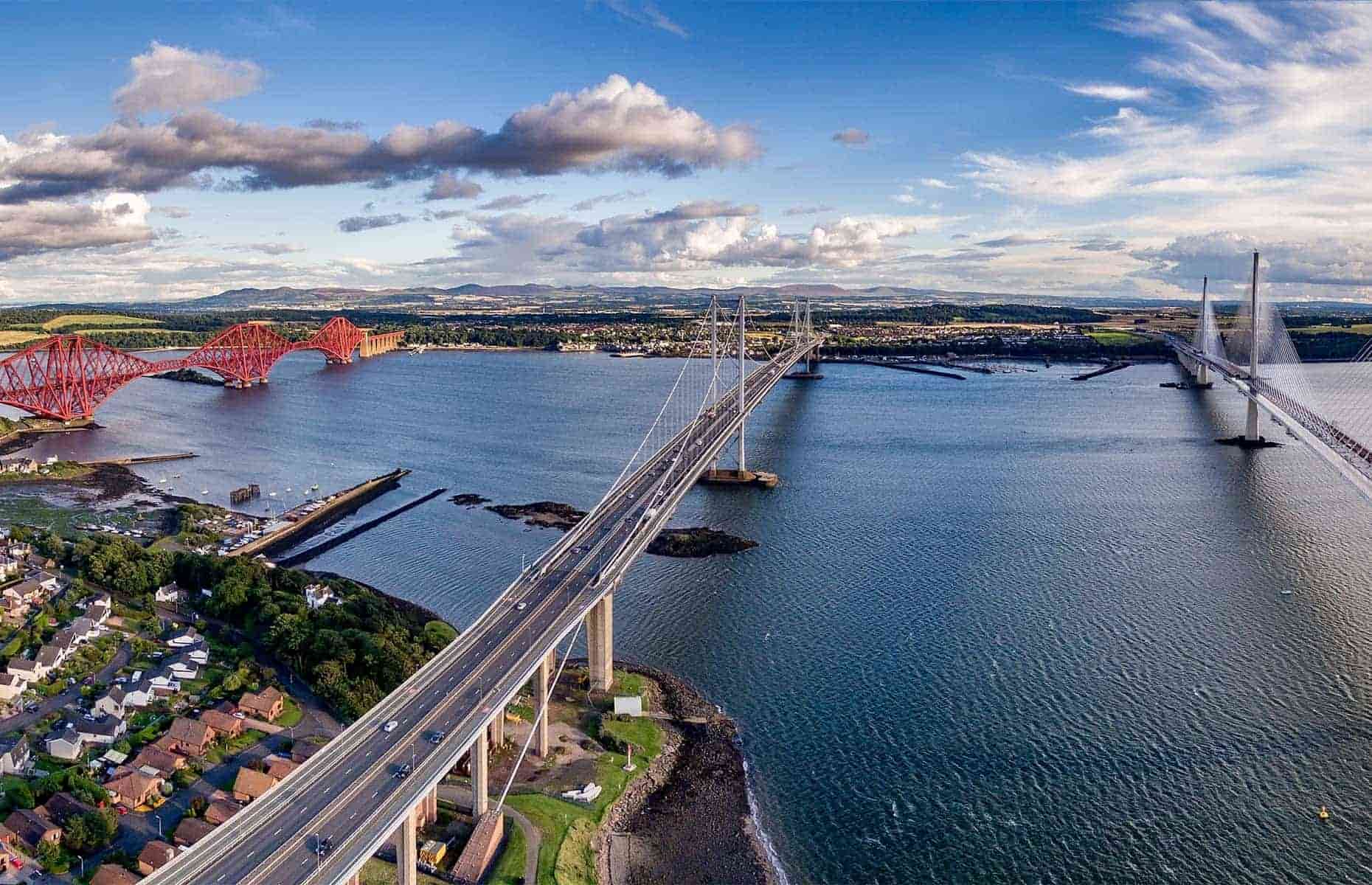 The three bridges across the Forth from South Queensferry 