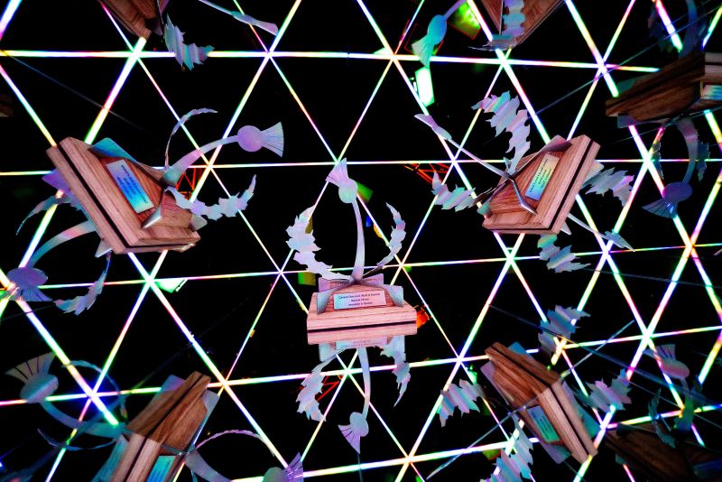 The trophy for the National Thistle Award for Innovation to Camera Obscura, Edinburgh