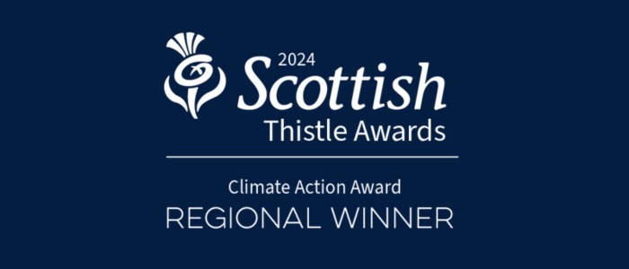 Logo for Scottish Thistle Award Regional Winner of Climate Action 2024